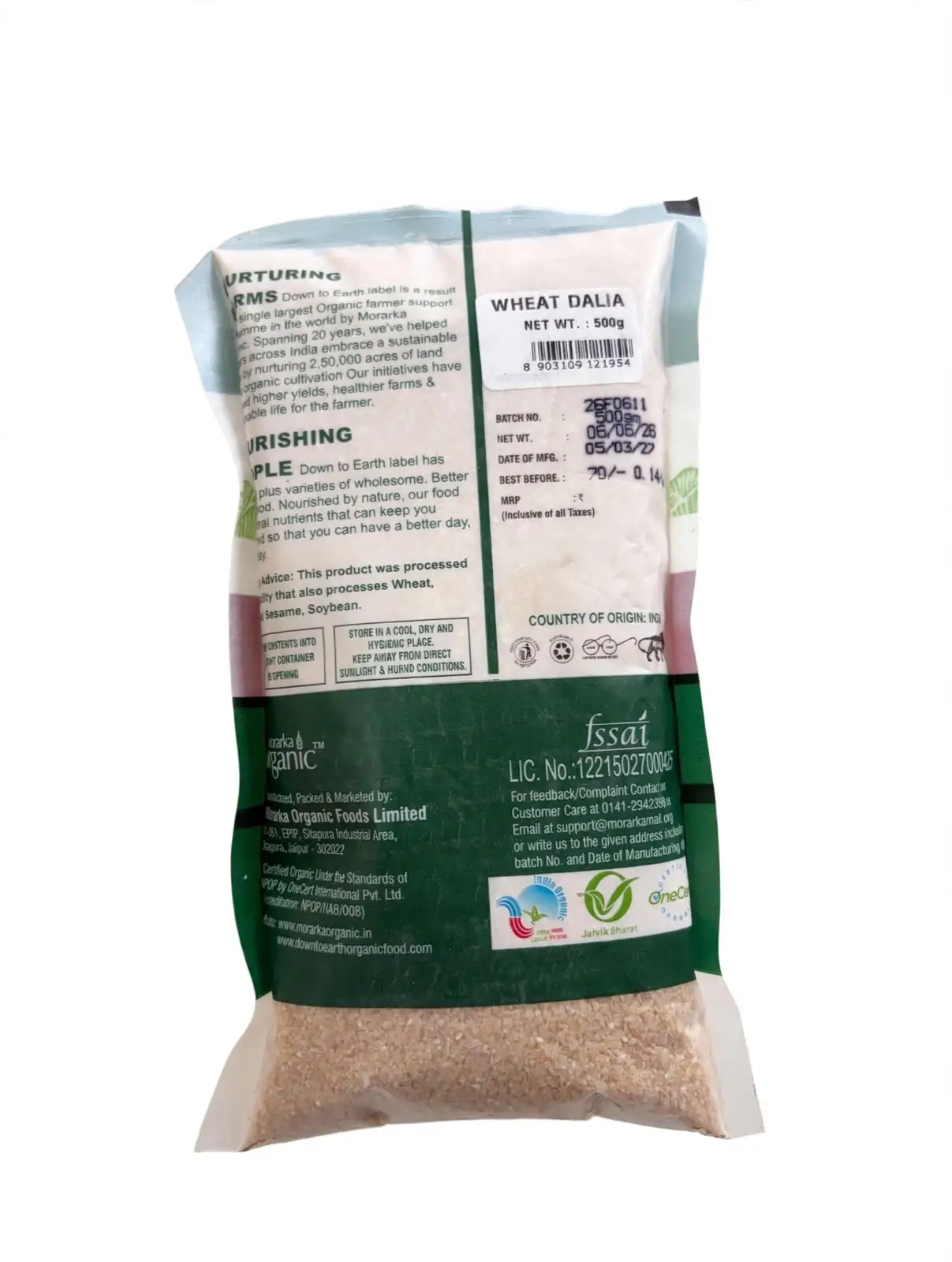 Down To Earth Organic Wheat Dalia view 2