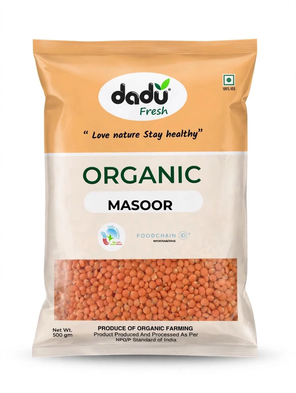 Organic Masoor view 1