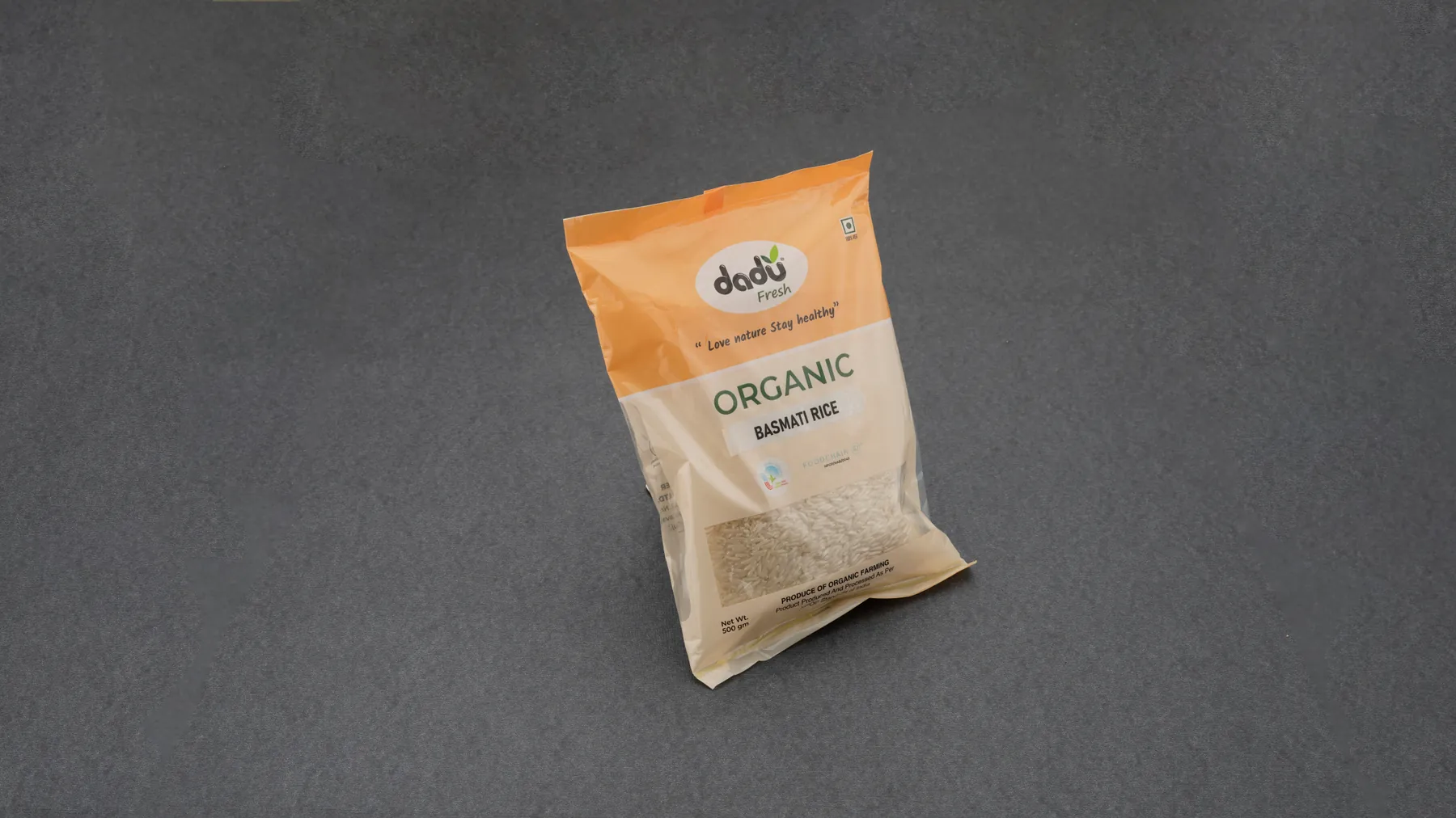 100% Organic Basmati Rice 1kg front pack