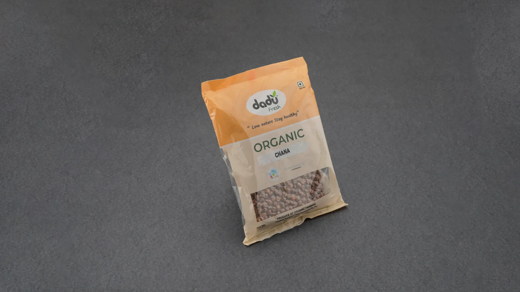 100% Organic Chana 1kg front pack