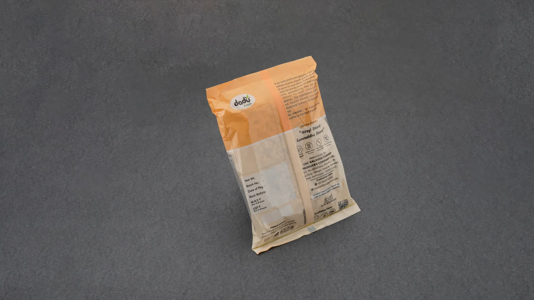 100% Organic Choli / Cowpea 1kg back label