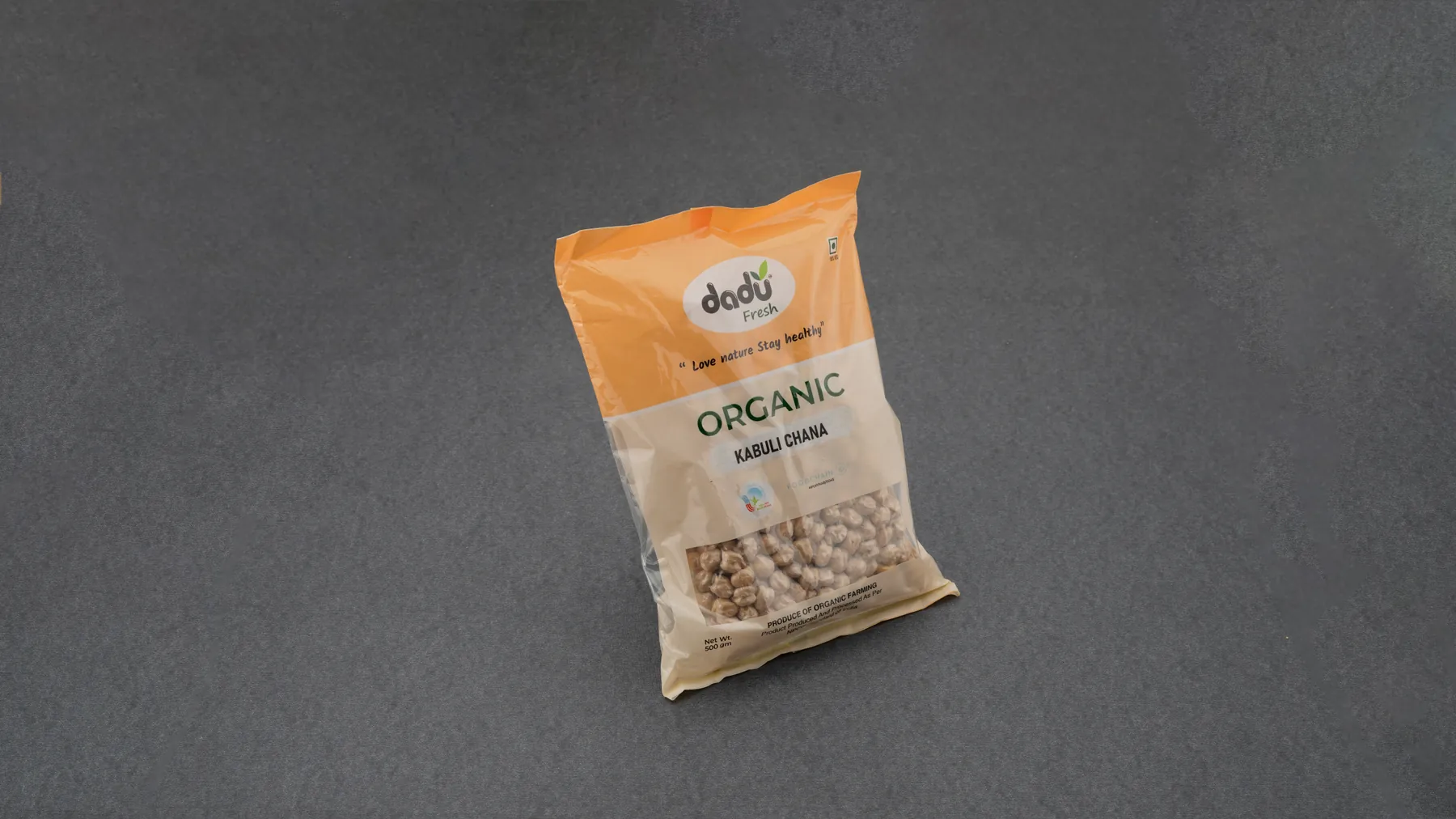 100% Organic Kabuli Chana 1kg front pack