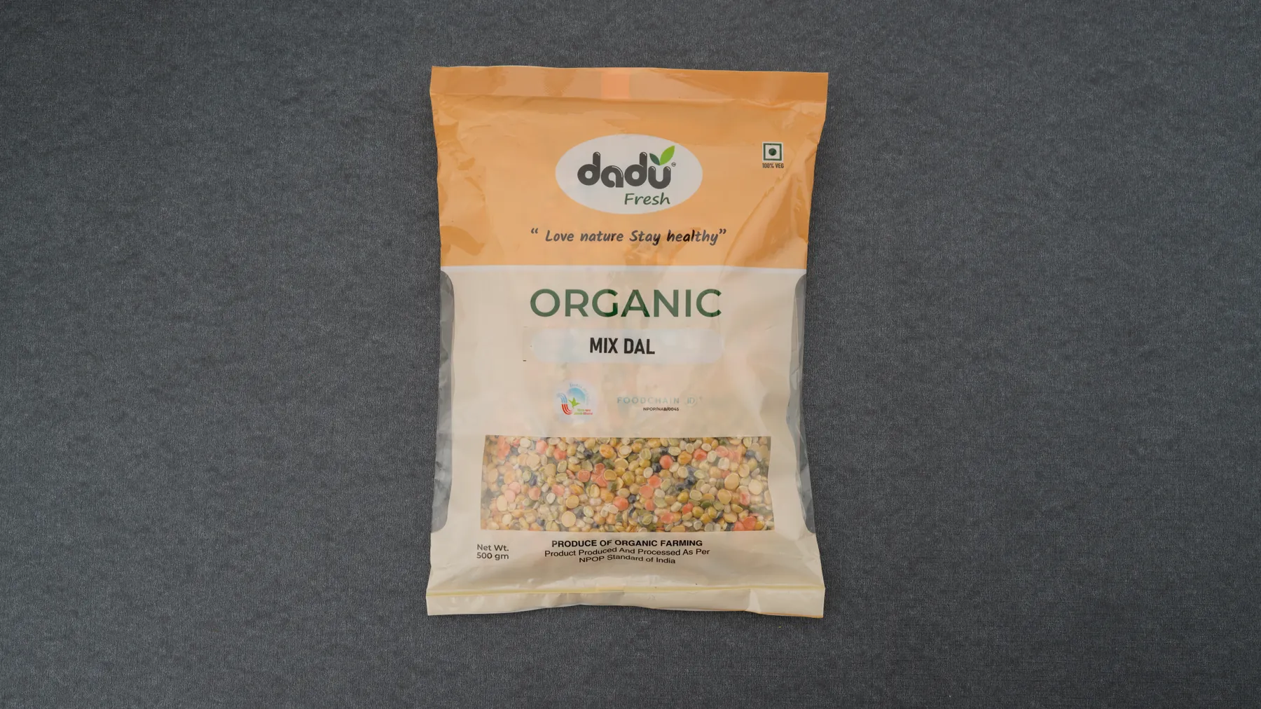 100% Organic Mix Dal 500gm front pack