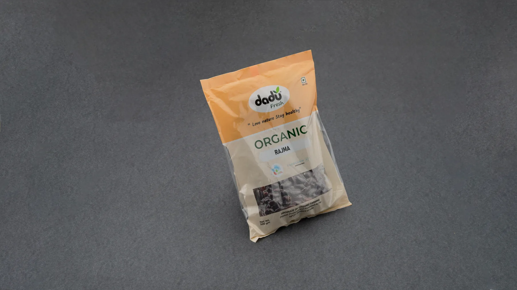 100% Organic Rajma 1kg front pack