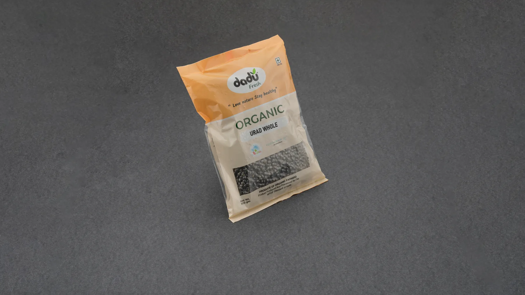 100% Organic Urad Whole 1kg front pack